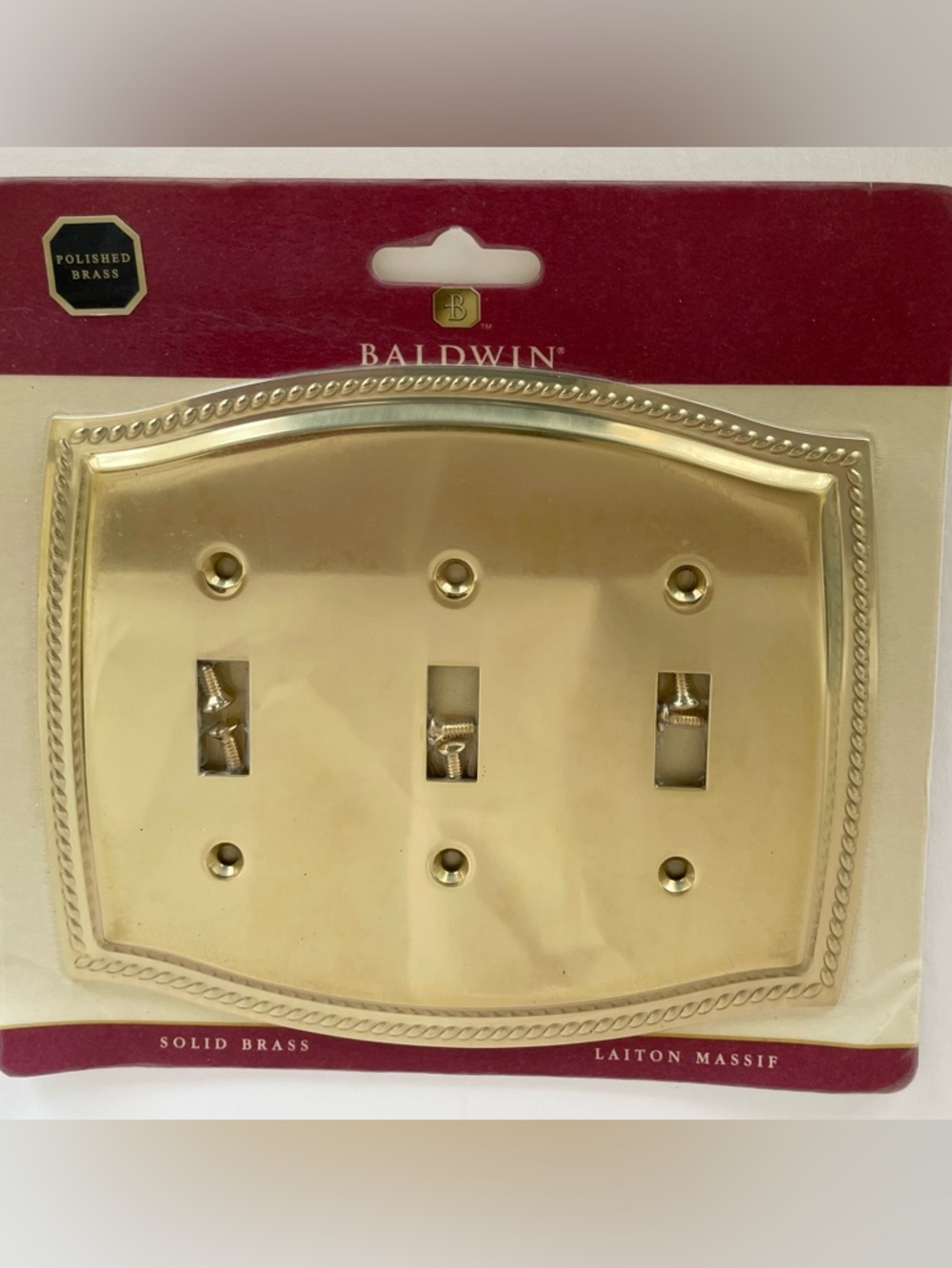Baldwin Polished Brass Triple Toggle Wall Plate